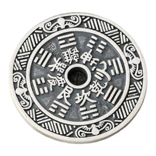 s990足银山鬼花钱吊坠平安挂坠藏式纯银山鬼情侣手链手工编织手绳