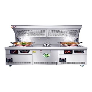 电磁灶油烟净化一体商用猛火灶台大功率饭店凹面无烟环保电磁炉