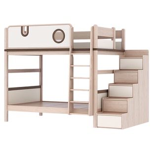 提拉米苏儿童实木双层床童趣子母床进口纯实木材质上下床