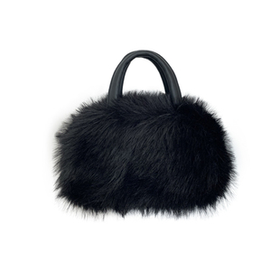 香茅咕咕秋冬限定小众设计黑色毛绒手提包朋克暗黑高级感手拎包包