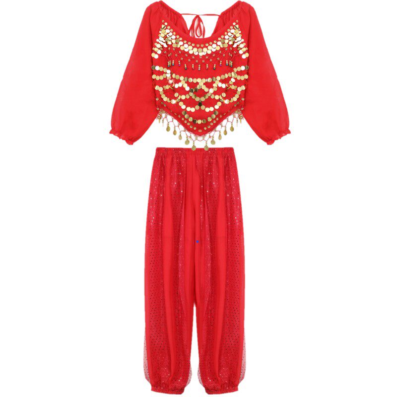 儿童印度舞演出服女童新疆幼儿少数民族舞蹈服装少儿肚皮舞表演服