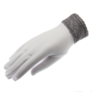 新款秋初冬白加绒手套舞蹈礼仪弹力保暖分指表演健身操紧身初春女