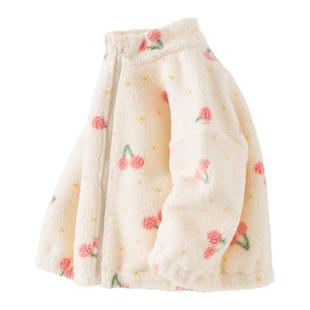 戴维贝拉儿童毛绒外套2026秋冬新款女童上衣男童中大童长袖A类