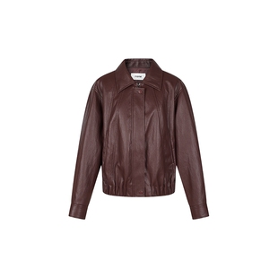 none 荔枝纹蛋白皮衣外套女款2025秋季新款酷飒风高级感百搭上衣