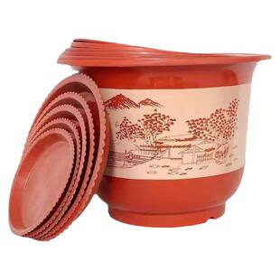 仿陶瓷花盆塑料环保加厚花盆优质大花盆绿植多肉花盆特价加仑花盆