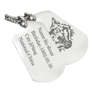 钛钢吊坠军牌项链定制刻字照片员工胸牌挂牌健身份俱乐部户外狗牌