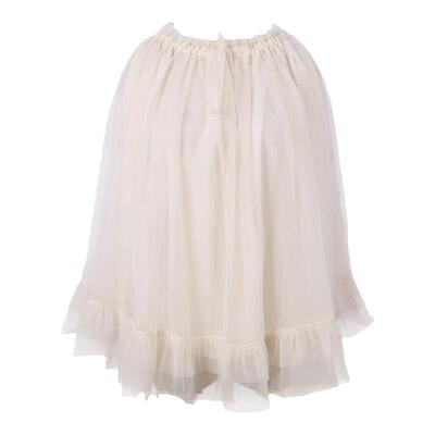 杏白色灵动薄纱蓬蓬背心上衣