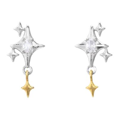 日常百搭王 原创925纯银星星耳钉男女养耳洞高级感耳饰睡觉免摘
