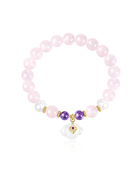 阿吉豆粉水晶手串手链女时尚手环