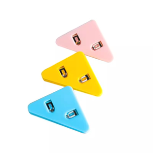 三角文件夹边角夹书角防卷神器透明试卷收纳资料夹子卷子夹学生书夹办公用品长尾夹手账夹文具书本纸张整理