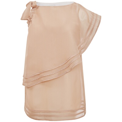 不规则设计度假风风琴褶无袖