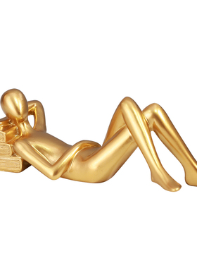 轻奢抽象阅读者人物模型摆件