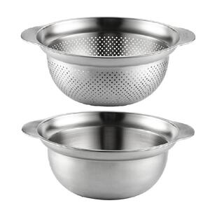 onlycook加厚304不锈钢盆厨房洗菜盆沥水篮洗菜篮家用淘米盆漏盆
