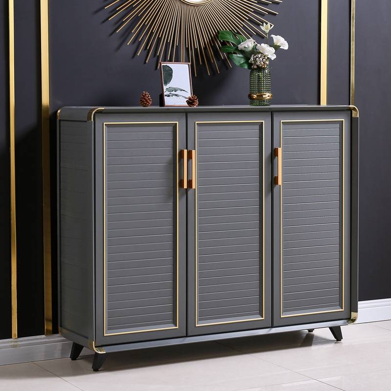 铝合金鞋柜家用门口现代简约阳台户外防水防晒简易全铝储物柜好看