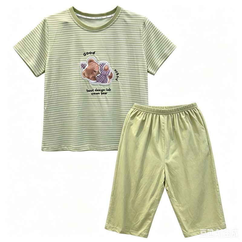 荣兴自然美女装纯棉短袖短裤睡衣女夏季薄款休闲居家家居服两件套