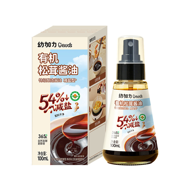 幼加力有机松茸宝宝酱油儿童调味无添加减盐拌饭送婴儿一岁辅食谱