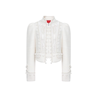 【陈都灵同款】lefame拉飞姆宫廷风粗花呢丝绒短外套上衣