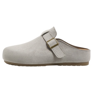 环球灰色穆勒鞋男款2026新款春季懒人一脚蹬包头半拖鞋厚底勃肯鞋