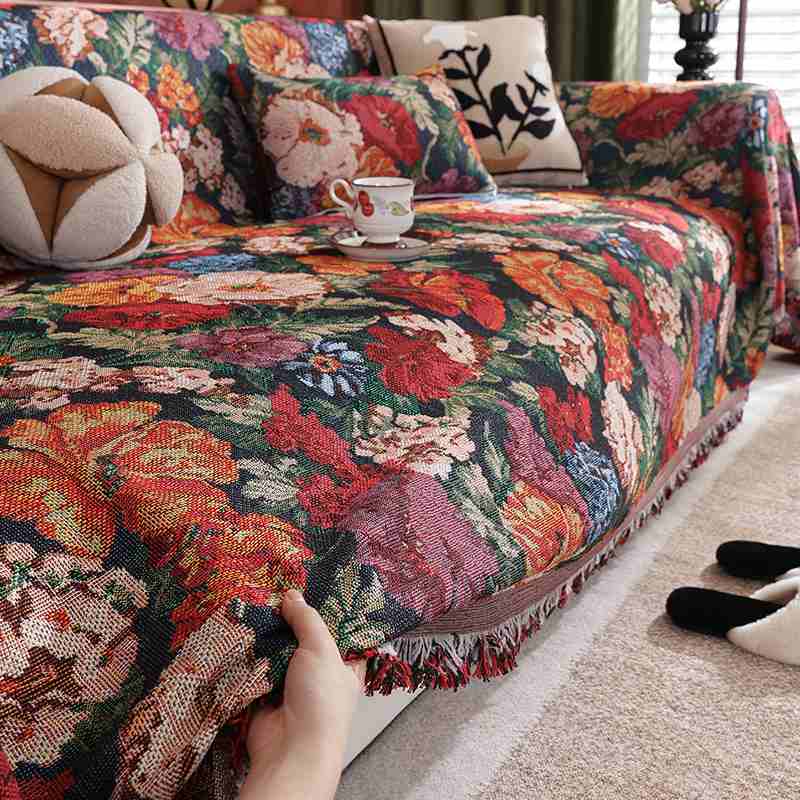 2025新款沙发盖布四季沙发复古罩通用一整张古风沙发全巾毯套包中