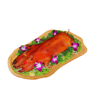 亚克力金色欧式刺身盘长方形加厚塑料烤乳猪托盘水果盘菜碟子平盘