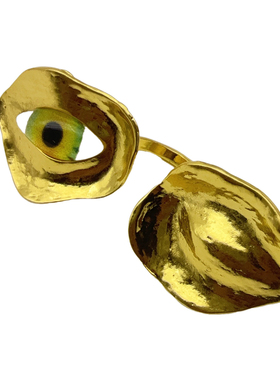 抽象恶魔之眼眼睛双环戒指女