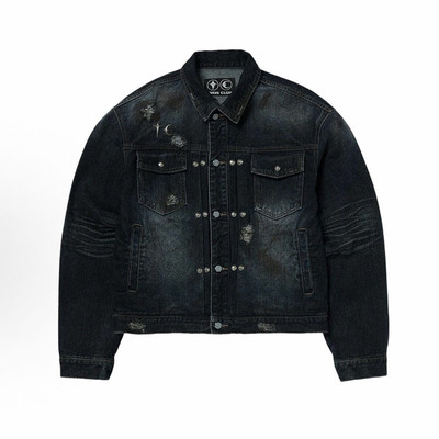 thugclub水洗休闲破洞牛仔夹克