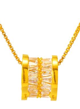 钛金锁骨项链女简约轻奢金项坠