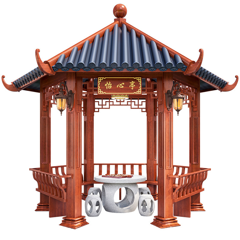 仿古六角凉亭庭院古建景观亭新中式小院子亭子八角户外铝合金凉亭
