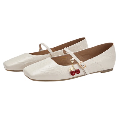 莎莎苏软平底舒适羊皮浅口单鞋女