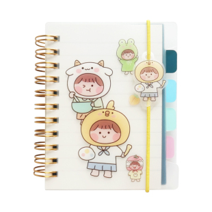可爱笔记本小本子便携随身小号迷你铁圈记事本线圈本好看的简约ins风精美女生款日系动漫绑带分类分层带标签