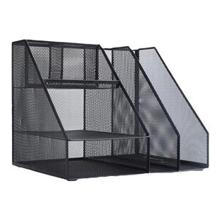 晨光多功能金属文件框文件架办公室书桌台面收纳文具用品夹子盒铁置物架资料栏书立式放本整理多层分类档案筐