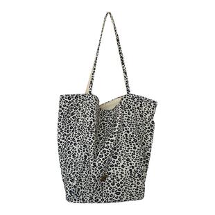 复古豹纹韩系双面包大容量帆布单肩包摩登嬉皮士穿搭通勤旅行布包