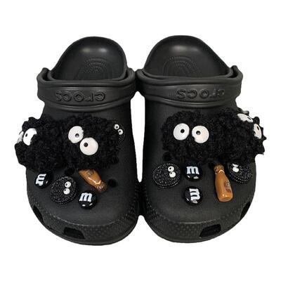 Crocs芝麻街毛球鞋花洞洞鞋配饰