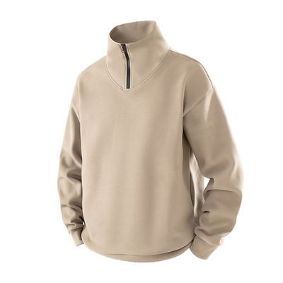 德绒美式复古半开胸卫衣