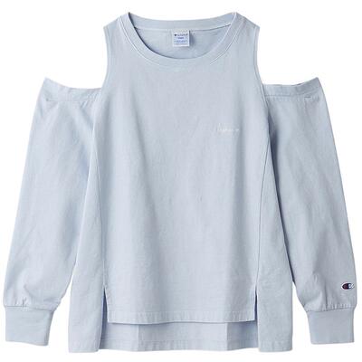 FRAY I.D2025秋冬新品冠军合作款圆领露肩长袖T恤上衣FWCT254811