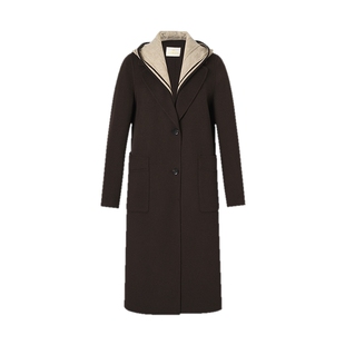 【羊毛桑蚕丝】ELSEWHERE珂思商场同款毛呢大衣女外套2025冬新款