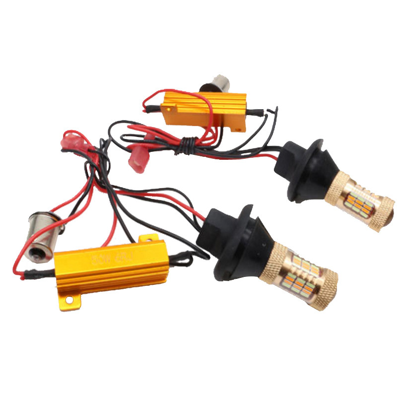 汽车LED双色转向灯泡改装解码转向灯原装行车灯日行灯倒车灯超亮