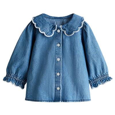 HM童装女婴春季波浪边牛仔上衣1298480