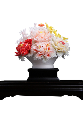 【非遗手工】瓷花花篮摆件礼品