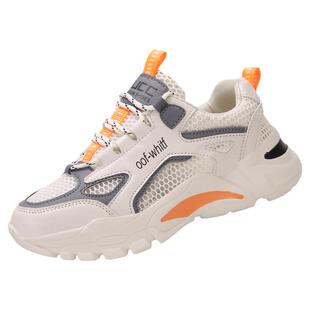 夏季透气男鞋2026年新款青少年网面运动跑步休闲老爹增高网鞋潮鞋