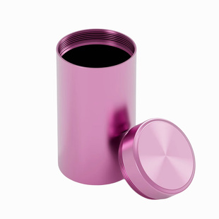 玫色铝合金密封茶叶罐小包装空盒储存迷你便携装茶的罐子收纳盒子