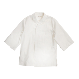 高端日料店工作服日式居酒屋拉面寿司厨师服西装领前厅料理服白色