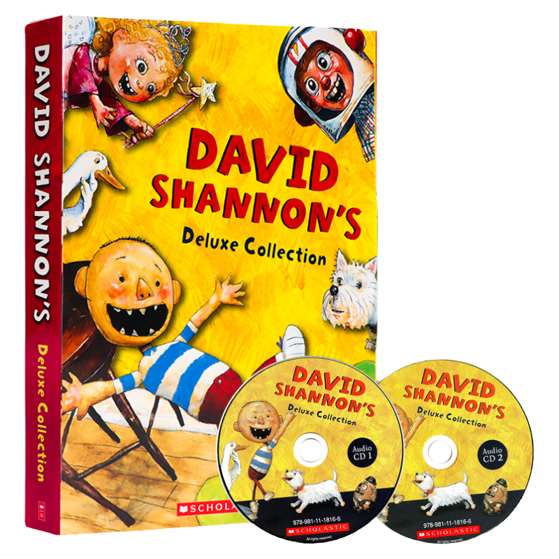 大卫香农作品10册合集附2CD David Shannon'S Deluxe Collection 大卫不可以英文原版绘本 No David 凯迪克奖名家平装Scholastic