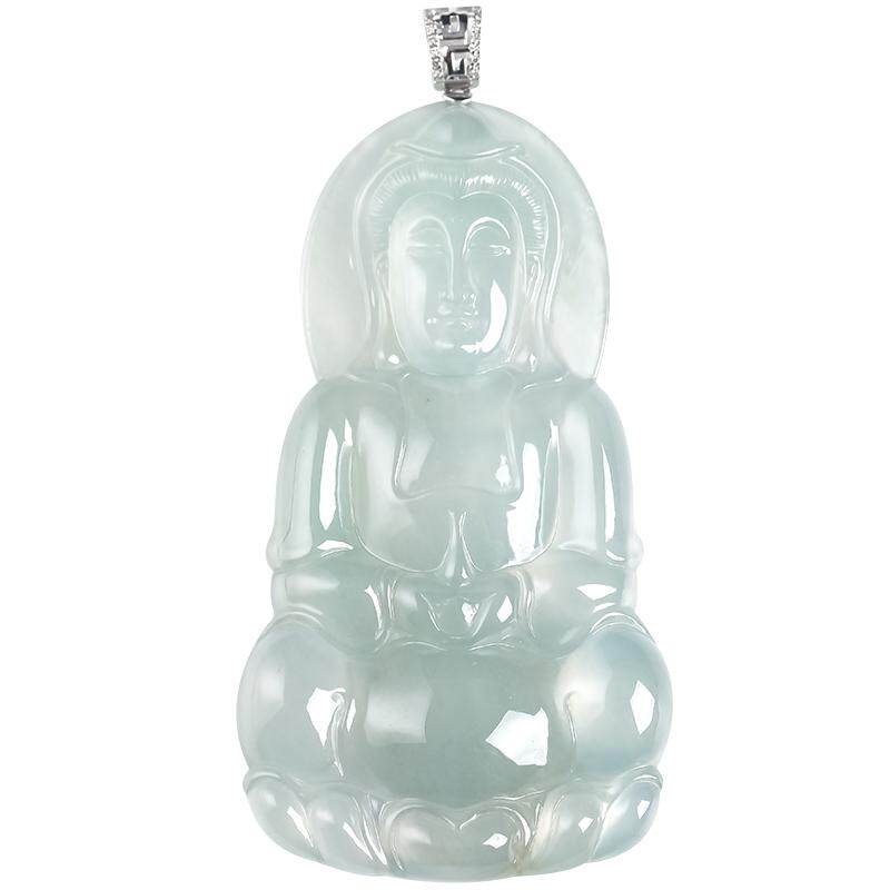 缅甸翡翠玉观音吊坠正品