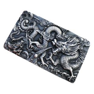 999纯银手工皮带男真皮平滑扣龙银皮带扣头男士裤腰带头扣头定制