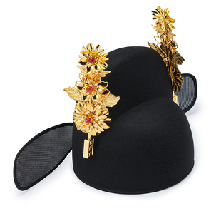 乌衣巷明制乌纱帽汉服婚礼新郎帽子男簪花红玛瑙古风首服