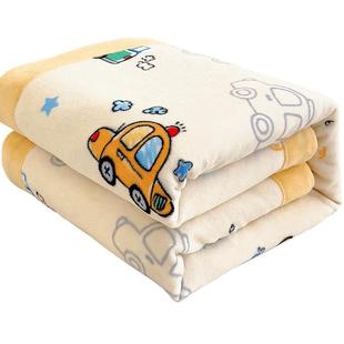 A类儿童牛奶绒毛毯冬季宝宝双层加厚盖毯被子秋冬幼儿园午睡毯子.