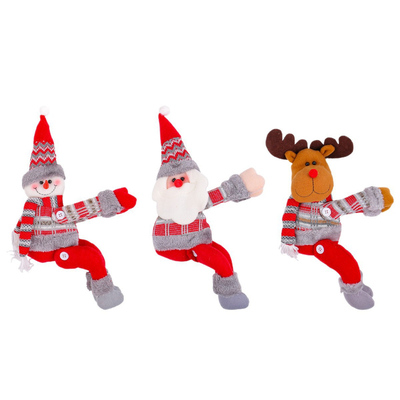 圣诞节装饰用品居家窗帘装饰扣卡通娃娃抱扣橱窗布置装饰