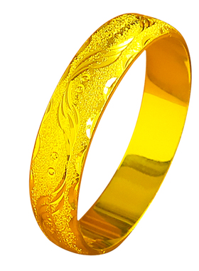 沙金龙凤金手镯女新娘卡扣可打开