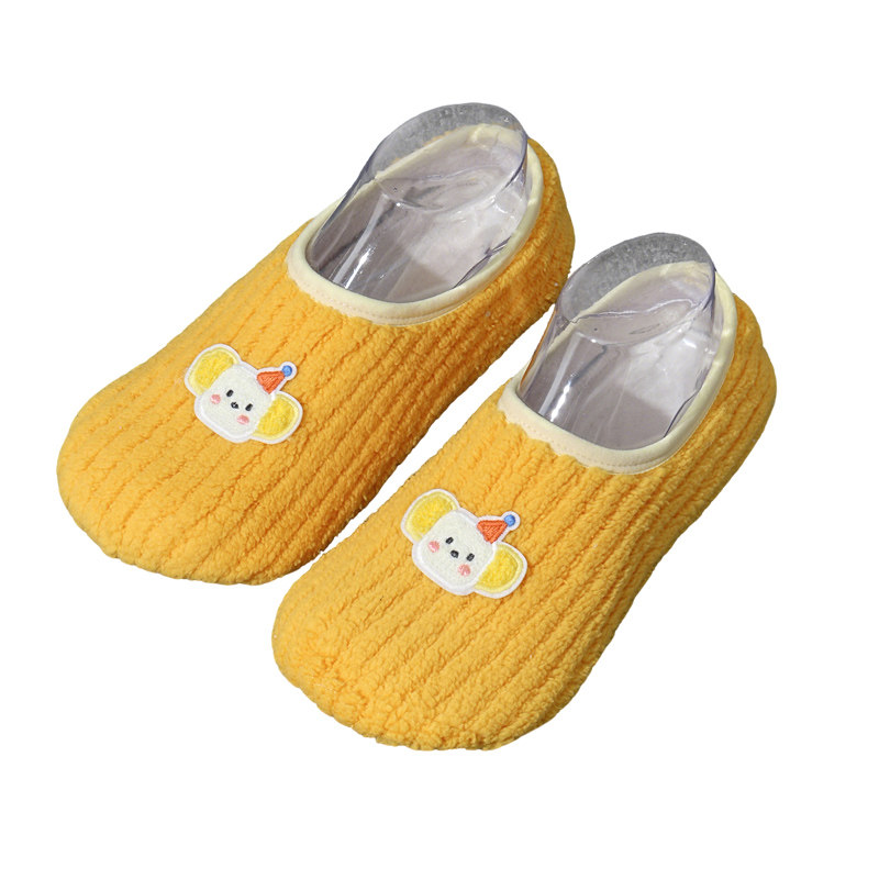 秋冬加绒保暖儿童地板袜幼儿学步船袜